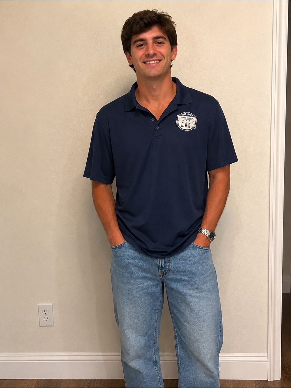 New York Yankees Yankee Stadiun Navy Polo Shirt with Chest Patch